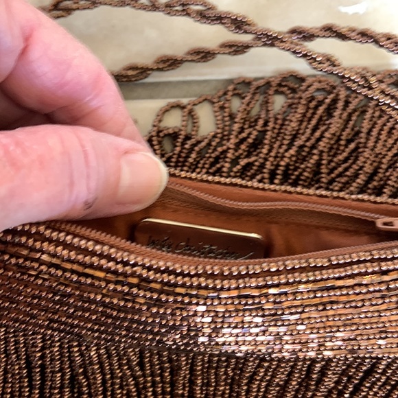 NWT Inge Christopher Brown Copper Beaded Small Evening Purse - Picture 6 of 8